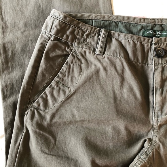 Eddie Bauer Olive Green Shaw Fit Cotton Pants- 14 - Picture 3 of 8